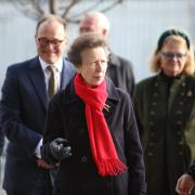 Princess Anne arriving at the dockside site where the new University of Cumbria campus is to be constructed