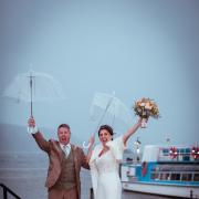 Newlyweds celebrated their love during Storm Debi.