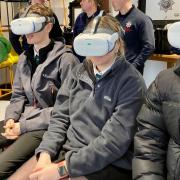Pupils at Queen Elizabeth School being put through their virtual driving paces