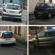 Cars pictured parking illegally in Dalton.