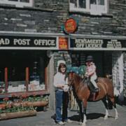 Katie Downey with her mother in the Hawkshead post office.