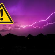 Thunderstorm warning. Pictured: Lightning over