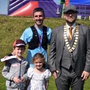 James Prescott, of Shell Sprinters, completed the run in 4 hours 51 minutes and 42 seconds, with Barrow Mayor Chris Altree, and son and daughter, Oscar and Edie Prescott
