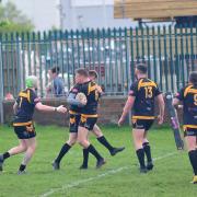 Connor McDermott scores for Hindpool Tigers in their game against Wigan St Patricks