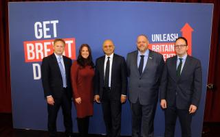 Chancellor of the Exchequer Sajid Javid and Secretary for Transport RT Hon Grant Shapps at Cleator Moor Civic Hall, 27 Nov 2019. Pics Jim Davis.
Left to right, RT Hon Grant Shapps, Trudy Harrison, Sajid Javid, Mark Jenkinson, Simon Fell.