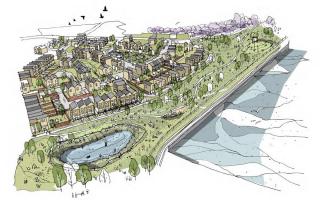 An artist's impression of Barrow Marina Village project credit Westmorland and Furness Council
