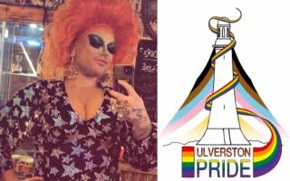 (left to right) Miss Patty Dale and Ulverston Pride Festival logo.