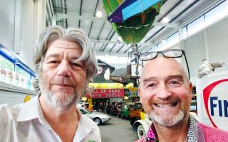 Antiques Road Trip star David Harper met Museum Assistant Stuart Villarroel at the Lakeland Motor Museum