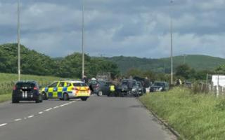 The four-car collision on the A590 between Lindale and Swarthmoor