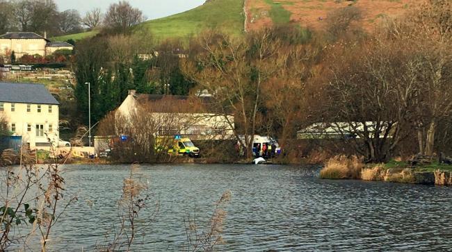 Police officers have cordoned off a section of Ulverston's canal. Submitted by Christ Moston